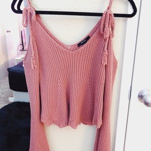 Cold Shoulder Blush Sweater